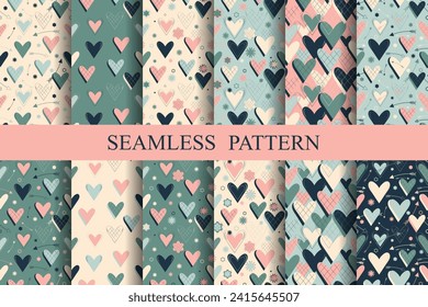 wafer texture heart  seamless pattern big collection, original drawn textile banner wallpaper for wrapping paper, greeting card, invitations