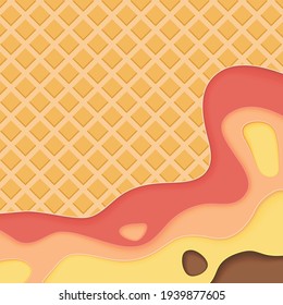 Wafer texture Ice cream summer background. Vector Illustration EPS10