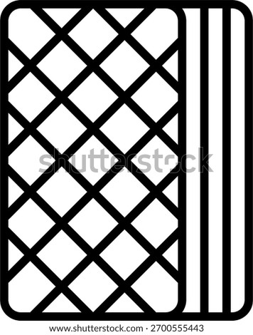 Wafer vector design in modern style, sweet crispy dessert and bakery snack concept, confectionery illustration. Line Icon