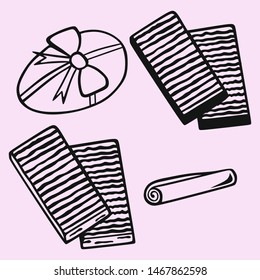 wafers, cinnamon, chocolate egg vector silhouette isolated