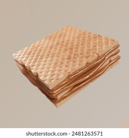 waffle 3d sweet chocolate vector