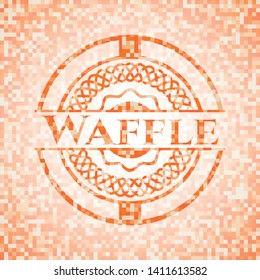 Waffle abstract orange mosaic emblem