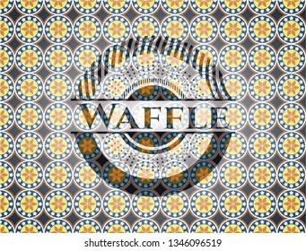 Waffle arabesque emblem background. arabic decoration.