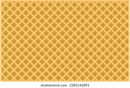 fondo de gofre, textura de cono de helado, patrón de postre de wafer dulce, espacio para tu texto. Ilustración vectorial. Patrón de gofre sin foco. Sencillo motivo de fondo