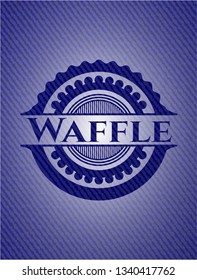 Waffle badge with denim texture