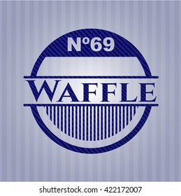 Waffle badge with denim texture