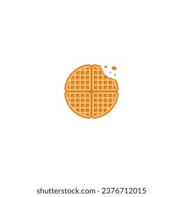 Waffle with bite vector graphics