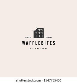 waffle bites logo hipster retro vintage vector icon	