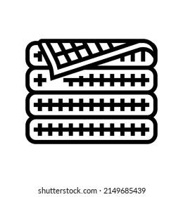 waffle blanket line icon vector. waffle blanket sign. isolated contour symbol black illustration