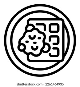 Waffle breakfast icon outline vector. Belgian wafer. Cake pastry