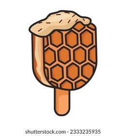 Waffle with bubble vector icon.Color vector icon isolated on white background waffle with bubble.