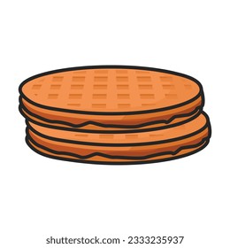 Waffle with bubble vector icon.Color vector icon isolated on white background waffle with bubble.