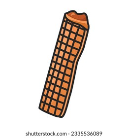 Waffle with bubble vector icon.Color vector icon isolated on white background waffle with bubble.