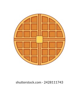waffle with butter icon Cartoon Vector illustration Isolated on White Background
