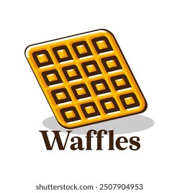 Waffelkuchen Logo, Vektorgrafik-Vorlage, süße Waffel mit Schatten