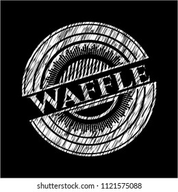 Waffle chalk emblem written on a blackboard