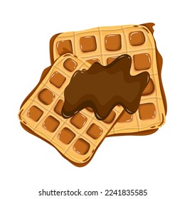 Waffle with chocolate vector design illustration 