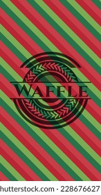 Waffle christmas colors style emblem. Vector Illustration. Detailed. 
