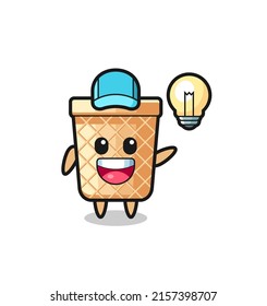 caricatura del personaje de waffle cone para hacerse la idea, diseño lindo