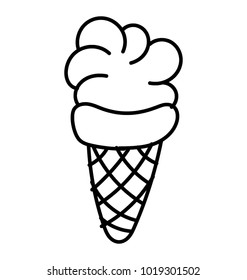 
A waffle cone ice cream doodle icon
