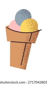 Waffelkegel mit Eisbecher