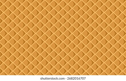 Padrão de vetor sem emenda de cone de waffle. Perfeito para temas de sorvete, fundo de sobremesa, embalagem, papel de embrulho