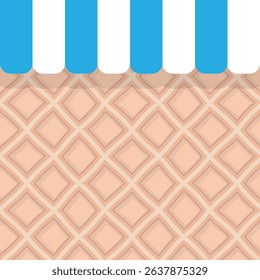 Waffle cone texture with alternating colored flags hanging in front