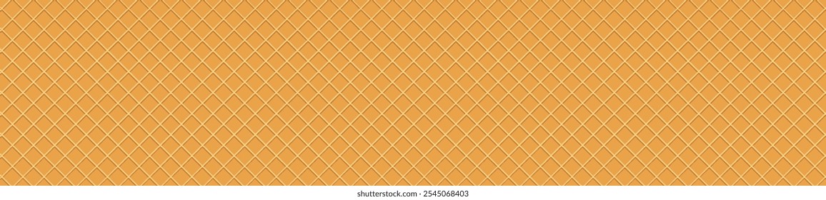Waffelkegel-Textur mit Eis- und Waferhintergrund. Flache Vektorgrafik einzeln auf weißem Hintergrund.