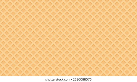 Waffle cone and wafer texture vector backgrounds. Flat vector illustration isolated on white background.