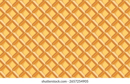 Fundo de vetor de textura de waffle cone e wafer. Cone de sorvete plano de fundo sem emenda