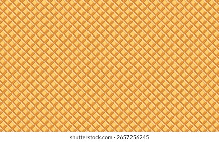 Cono de waffle y fondos de Vector de textura de oblea. Cono de helado de fondo sin patrón