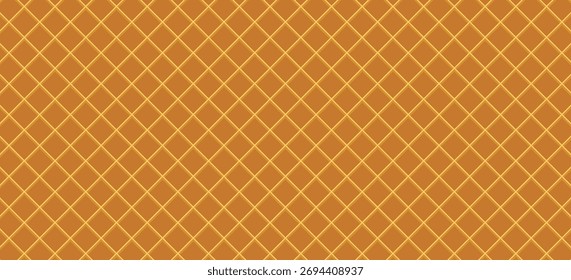 Cono de waffle y fondos de Vector de textura de oblea. Fondo de impresión de patrón transparente de Vector de textura de oblea. Repitiendo textura. Ilustración vectorial.