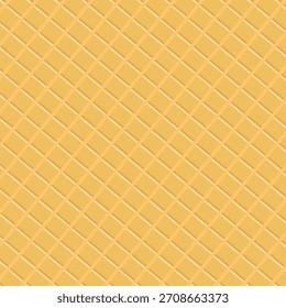 Cono de waffle y fondos de Vector de textura de oblea. Fondo de Vector de textura de oblea crujiente. Patrón de cono de helado perfecto para el embalaje de helado, etiquetas de panadería, impresiones de tela y papel de embalaje.