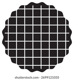 Waffle ícone de contorno de grade de biscoito .Ilustração de ícone mínimo, adequado para símbolos de sobremesa, gráficos de padaria, ou design de marca doce.EPS10AI.

