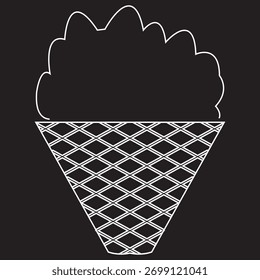 Icono de contorno de rejilla de galletas de waffle. Ilustración de icono mínimo, adecuado para símbolos de postre, gráficos de panadería o diseño de marca de golosinas. EPS10AI.

