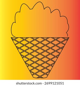 Waffle ícone de contorno de grade de biscoito .Ilustração de ícone mínimo, adequado para símbolos de sobremesa, gráficos de padaria, ou design de marca doce.EPS10AI.

