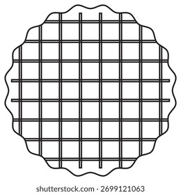 Waffle cookie grid outline icon .Minimal  icon illustration, suitable for dessert symbols, bakery graphics, or sweet treat branding design.EPS10AI.

