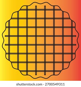 Waffle cookie grid outline icon .Minimal  icon illustration, suitable for dessert symbols, bakery graphics, or sweet treat branding design.EPS10AI.

