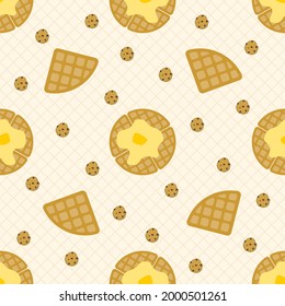 waffle and cookies seamless pattern