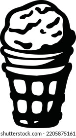 Waffelbecher-Eis, Vektorgrafik