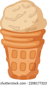 waffle cup ice cream vector illustration