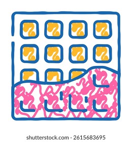 waffle dessert doodle icon sketch vector. waffle dessert sign. isolated symbol illustration