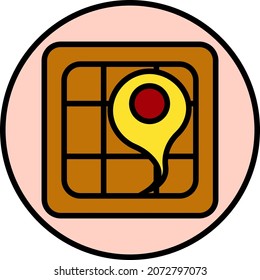 Postre Waffle, ilustración, vector, sobre fondo blanco.