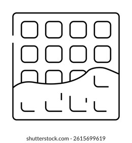 waffle dessert line icon vector. waffle dessert sign. isolated contour symbol black illustration