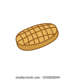 waffle doodle icon, vector illustration