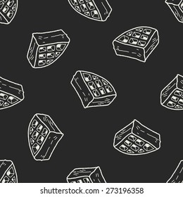 waffle doodle seamless pattern background