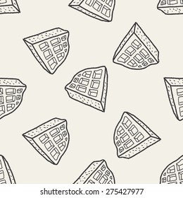 waffle doodle seamless pattern background