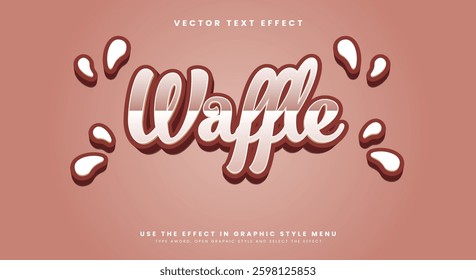 Waffle editable text effect template Suitable for fresh milk products