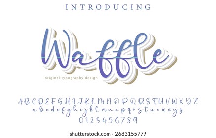Waffle - Elegant 3D Script Font with Handwritten Style for Modern Typography and Branding