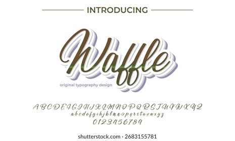 Waffle - Elegant 3D Script Font with Handwritten Style for Modern Typography and Branding